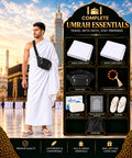 Complete Umrah Essentials Kit | Ihram, Waist Bag, Tasbih, Janamaz & Travel Essentials