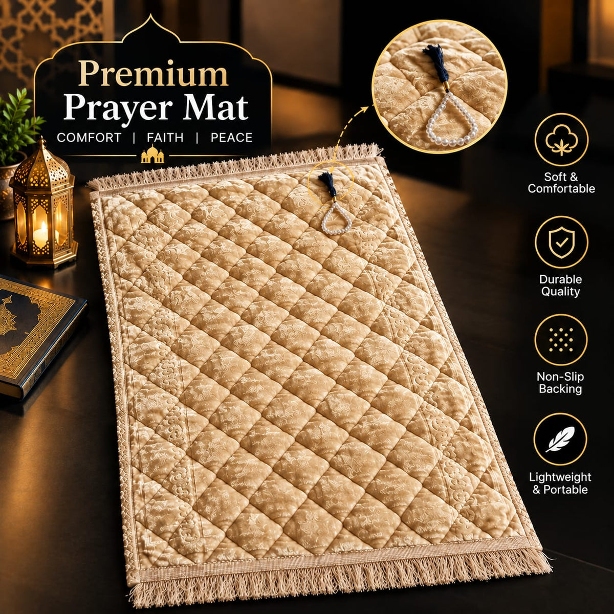 🕌 Premium Prayer Mat – Comfort, Faith &amp; Peace